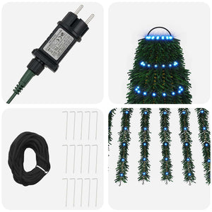LED Χριστουγεννιάτικο Δέντρο 220 εκ. 460 LED Μπλε Ατσάλι - Pakobazaar