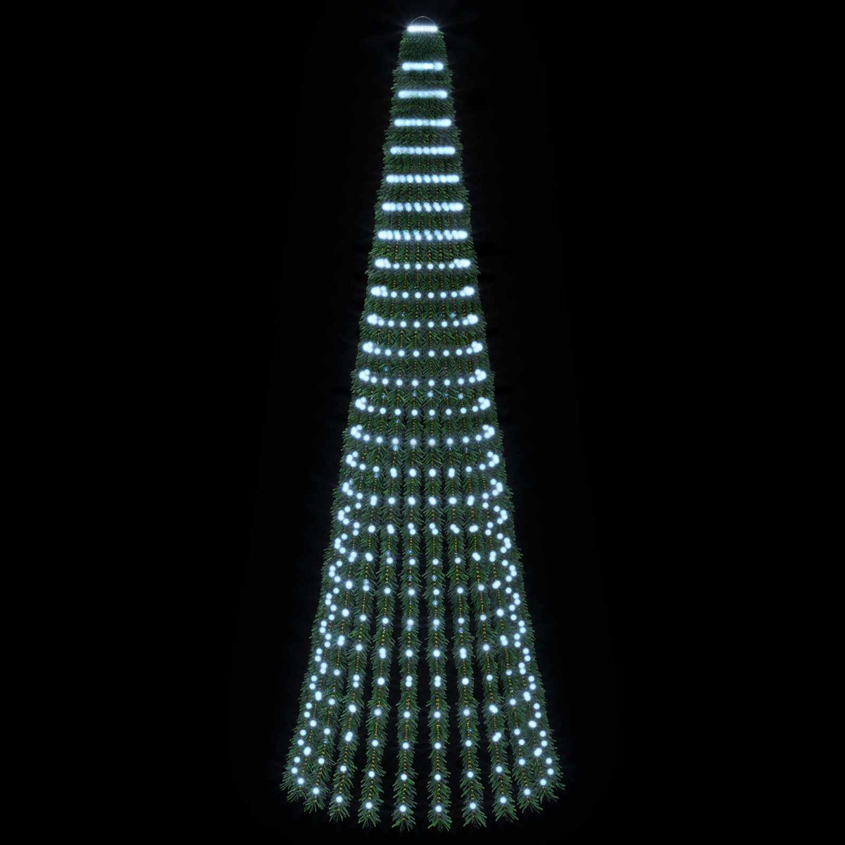 LED Χριστουγεννιάτικο Δέντρο 270 εκ. 648 LED Ψυχρό λευκό Ατσάλι - Pakobazaar