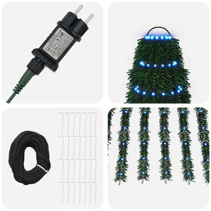 LED Χριστουγεννιάτικο Δέντρο 370 εκ. 1008 LED Μπλε Ατσάλι - Pakobazaar