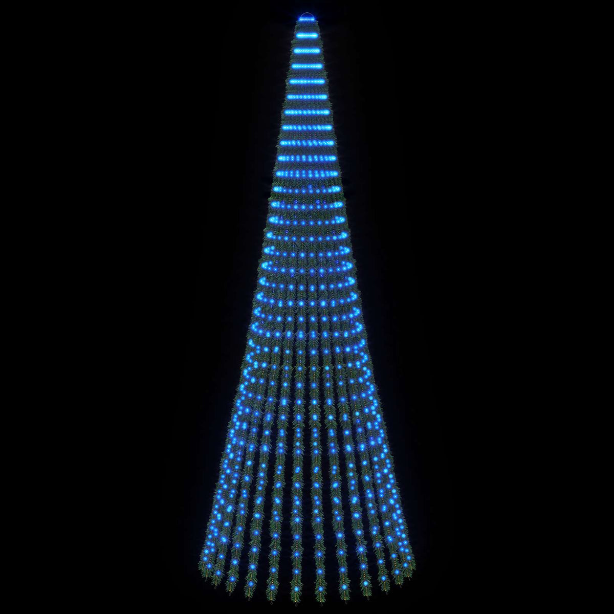 LED Χριστουγεννιάτικο Δέντρο 370 εκ. 1008 LED Μπλε Ατσάλι - Pakobazaar