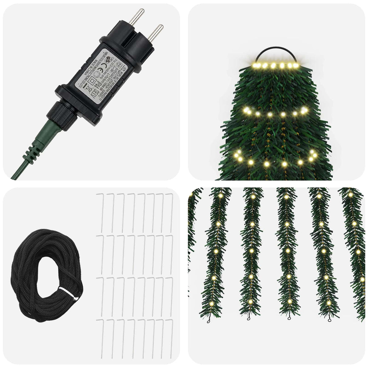 LED Χριστουγεννιάτικο Δέντρο 470 εκ. 1504 LED Θερμό λευκό - Pakobazaar