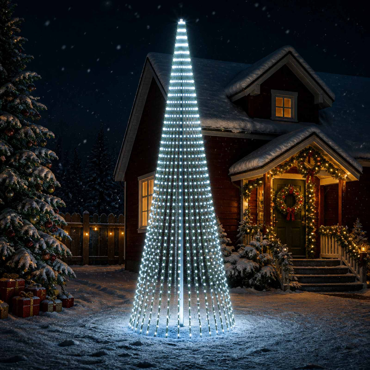 LED Χριστουγεννιάτικο Δέντρο 470 εκ. 1504 LED Ψυχρό λευκό - Pakobazaar