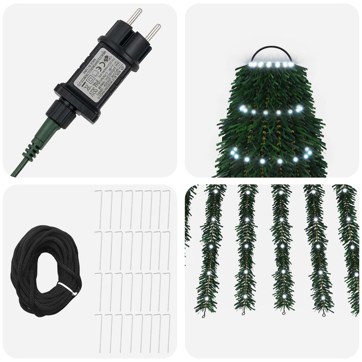 LED Χριστουγεννιάτικο Δέντρο 470 εκ. 1504 LED Ψυχρό λευκό - Pakobazaar