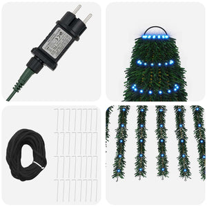 LED Χριστουγεννιάτικο Δέντρο 470 εκ. 1504 LED Μπλε Ατσάλι - Pakobazaar
