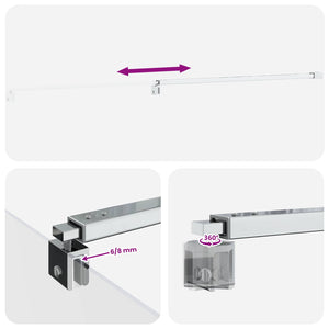 Μπάρα Στήριξης Ντουζιέρας 70-120 cm για γυαλί 6/8 mm Χρωμέ - Pakobazaar