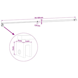 Μπάρα Στήριξης Ντουζιέρας 70-120 cm για γυαλί 6/8 mm Χρωμέ - Pakobazaar