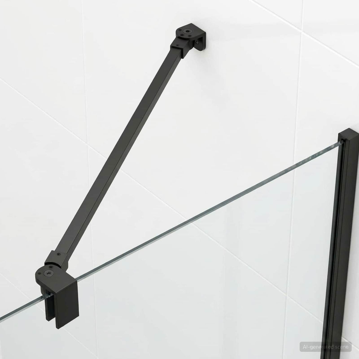 Μπάρα Στήριξης Ντουζιέρας 57,5 cm για γυαλί 68/ mm Μαύρο - Pakobazaar