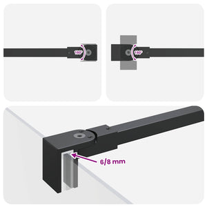 Μπάρα Στήριξης Ντουζιέρας 57,5 cm για γυαλί 68/ mm Μαύρο - Pakobazaar
