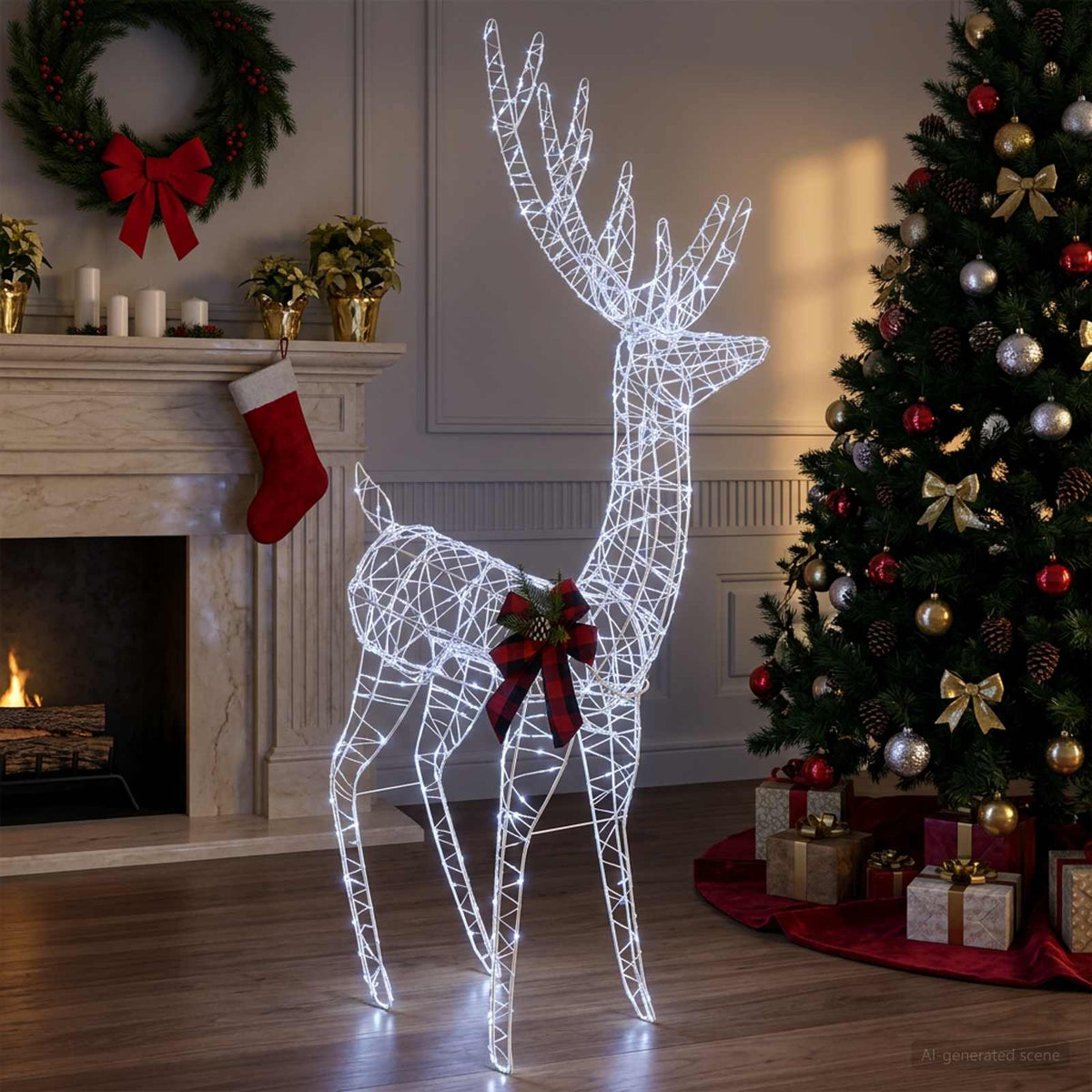 3D Γιορτινός Ρούντολφ LOVIISA 560 LED Ψυχρό λευκό