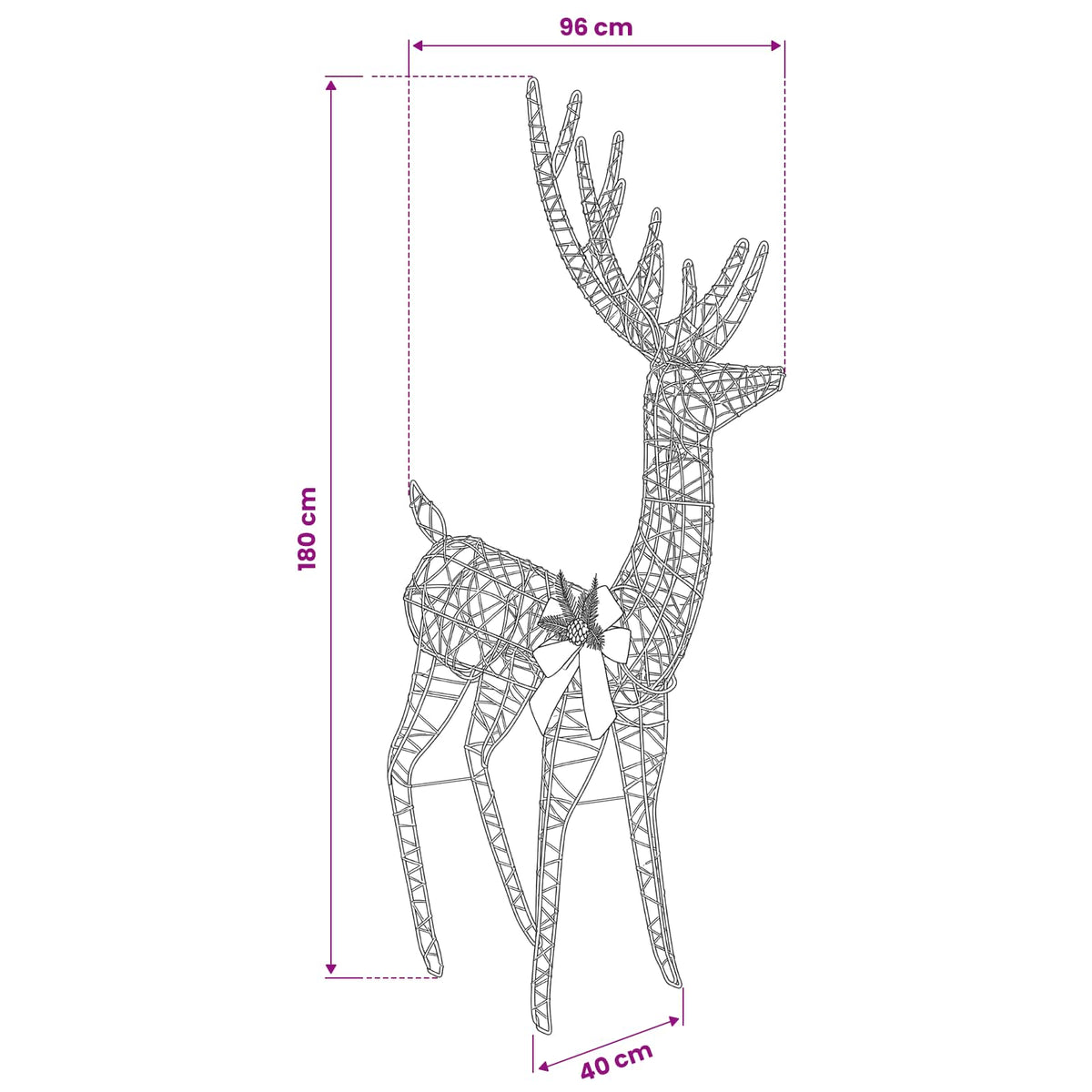 3D Γιορτινός Ρούντολφ LOVIISA 560 LED Ψυχρό λευκό