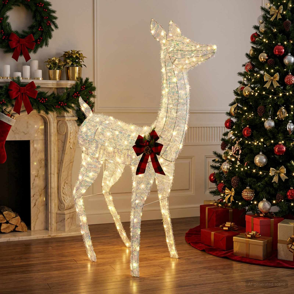 3D Γιορτινός Ρούντολφ LOVIISA 200 LED Θερμό λευκό