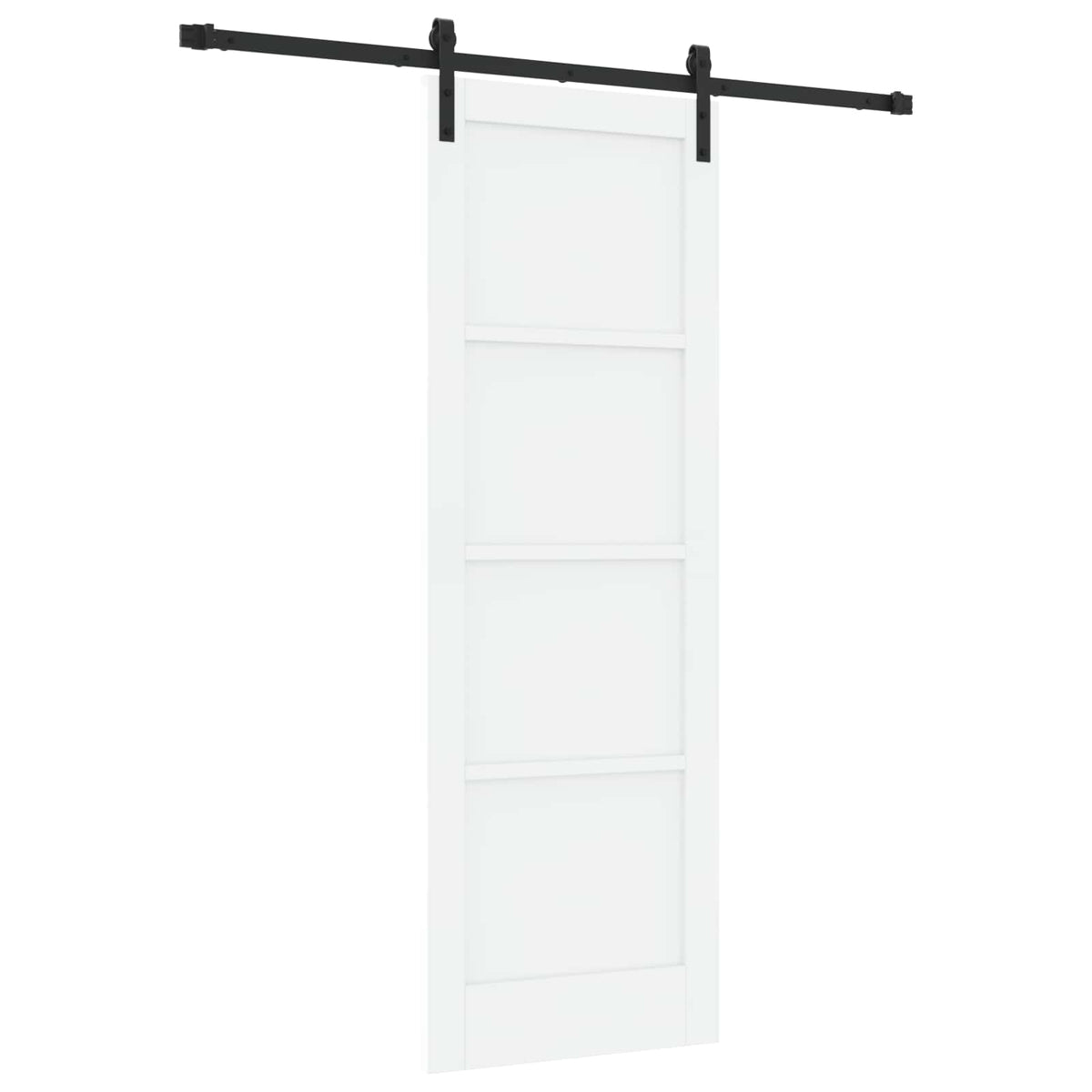 Συρόμενη Πόρτα 73,5 x 211 cm Επεξεργασμένο Ξύλο Λευκό και Μαύρο - Pakobazaar