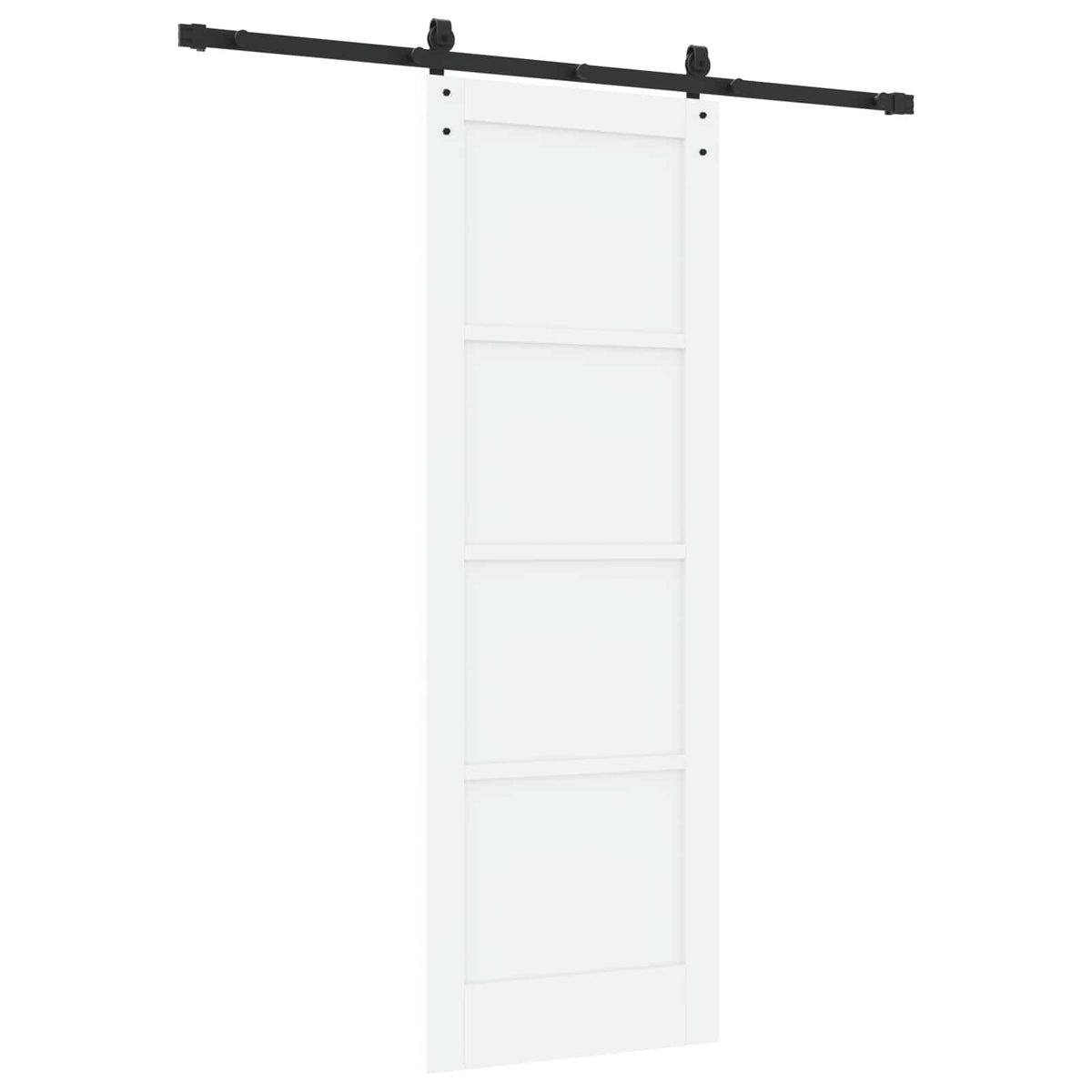Συρόμενη Πόρτα 73,5 x 211 cm Επεξεργασμένο Ξύλο Λευκό και Μαύρο - Pakobazaar