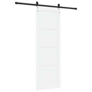 Συρόμενη Πόρτα 73,5 x 211 cm Επεξεργασμένο Ξύλο Λευκό και Μαύρο - Pakobazaar