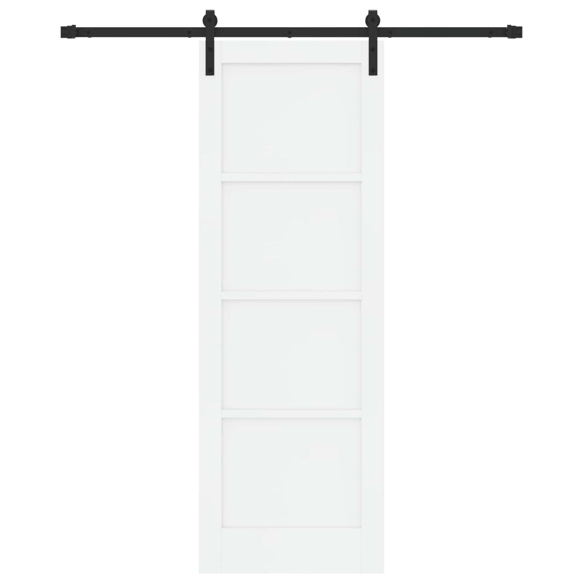 Συρόμενη Πόρτα 73,5 x 211 cm Επεξεργασμένο Ξύλο Λευκό και Μαύρο - Pakobazaar