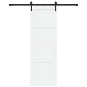 Συρόμενη Πόρτα 73,5 x 211 cm Επεξεργασμένο Ξύλο Λευκό και Μαύρο - Pakobazaar