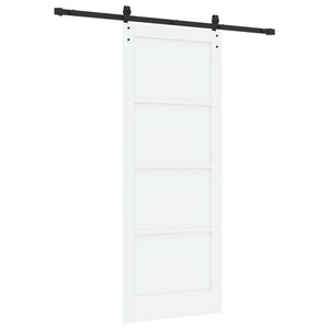 Συρόμενη Πόρτα 83 x 211 cm Επεξεργασμένο Ξύλο Λευκό και Μαύρο - Pakobazaar