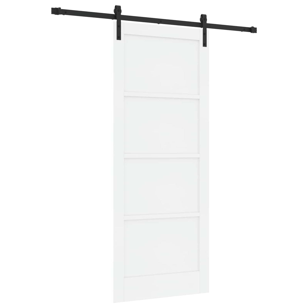 Συρόμενη Πόρτα 86 x 211 cm Επεξεργασμένο Ξύλο Λευκό και Μαύρο - Pakobazaar