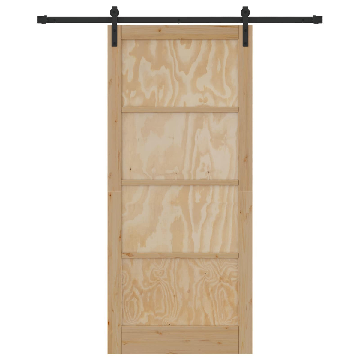 Συρόμενη Πόρτα 93 x 211 cm Επεξεργασμένο Ξύλο Φυσικό και Μαύρο - Pakobazaar