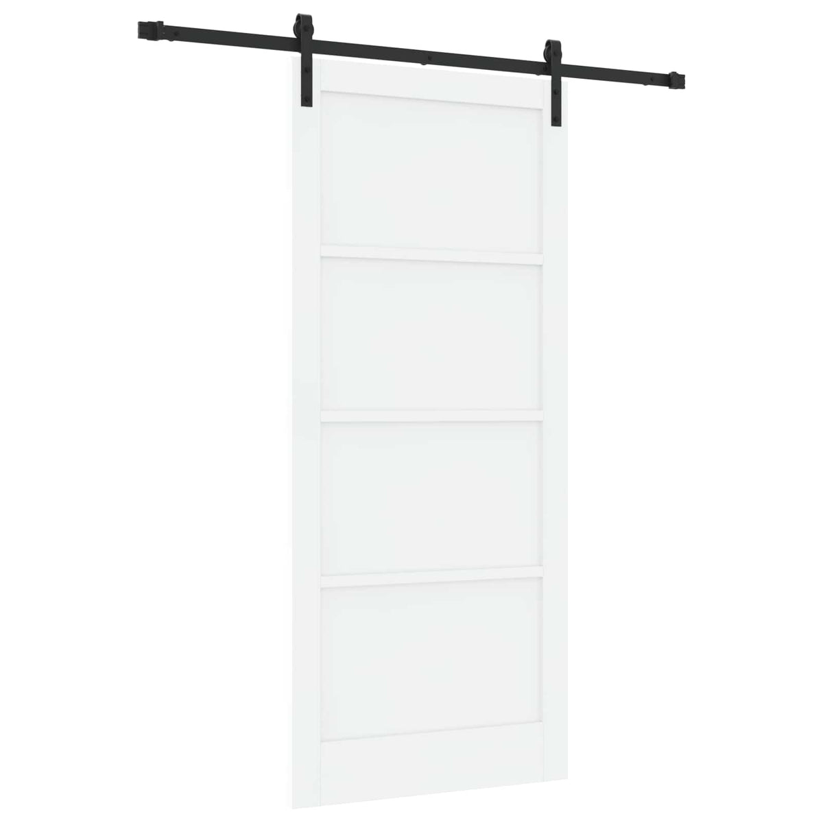 Συρόμενη Πόρτα 93 x 211 cm Επεξεργασμένο Ξύλο Λευκό και Μαύρο