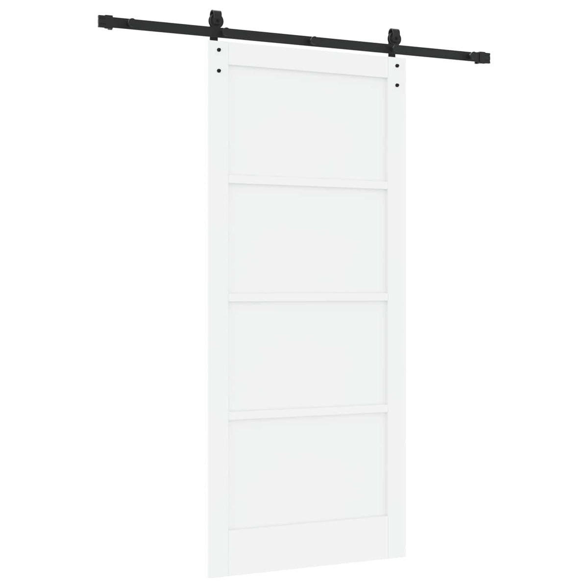 Συρόμενη Πόρτα 93 x 211 cm Επεξεργασμένο Ξύλο Λευκό και Μαύρο