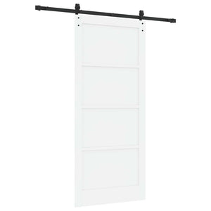 Συρόμενη Πόρτα 93 x 211 cm Επεξεργασμένο Ξύλο Λευκό και Μαύρο