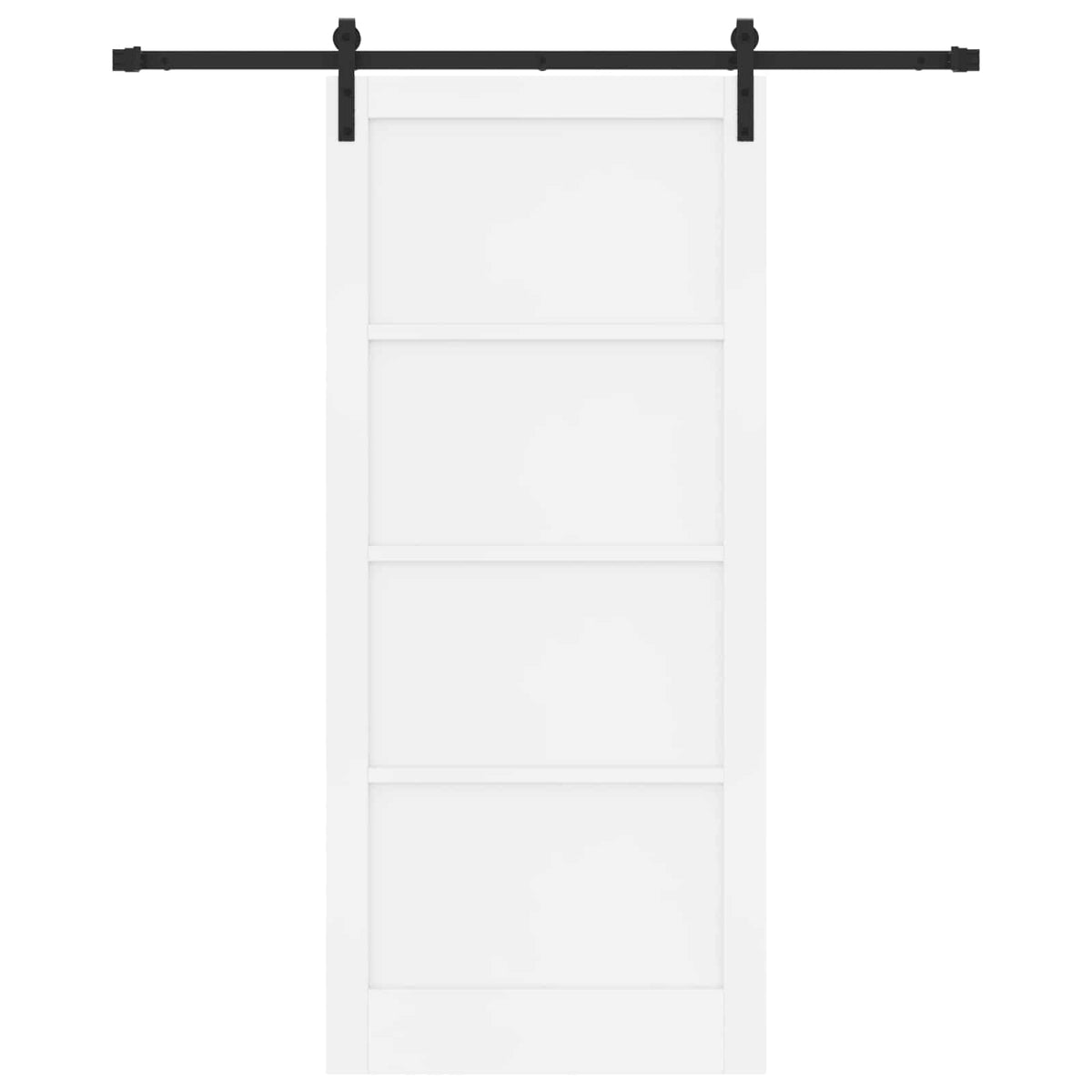 Συρόμενη Πόρτα 93 x 211 cm Επεξεργασμένο Ξύλο Λευκό και Μαύρο