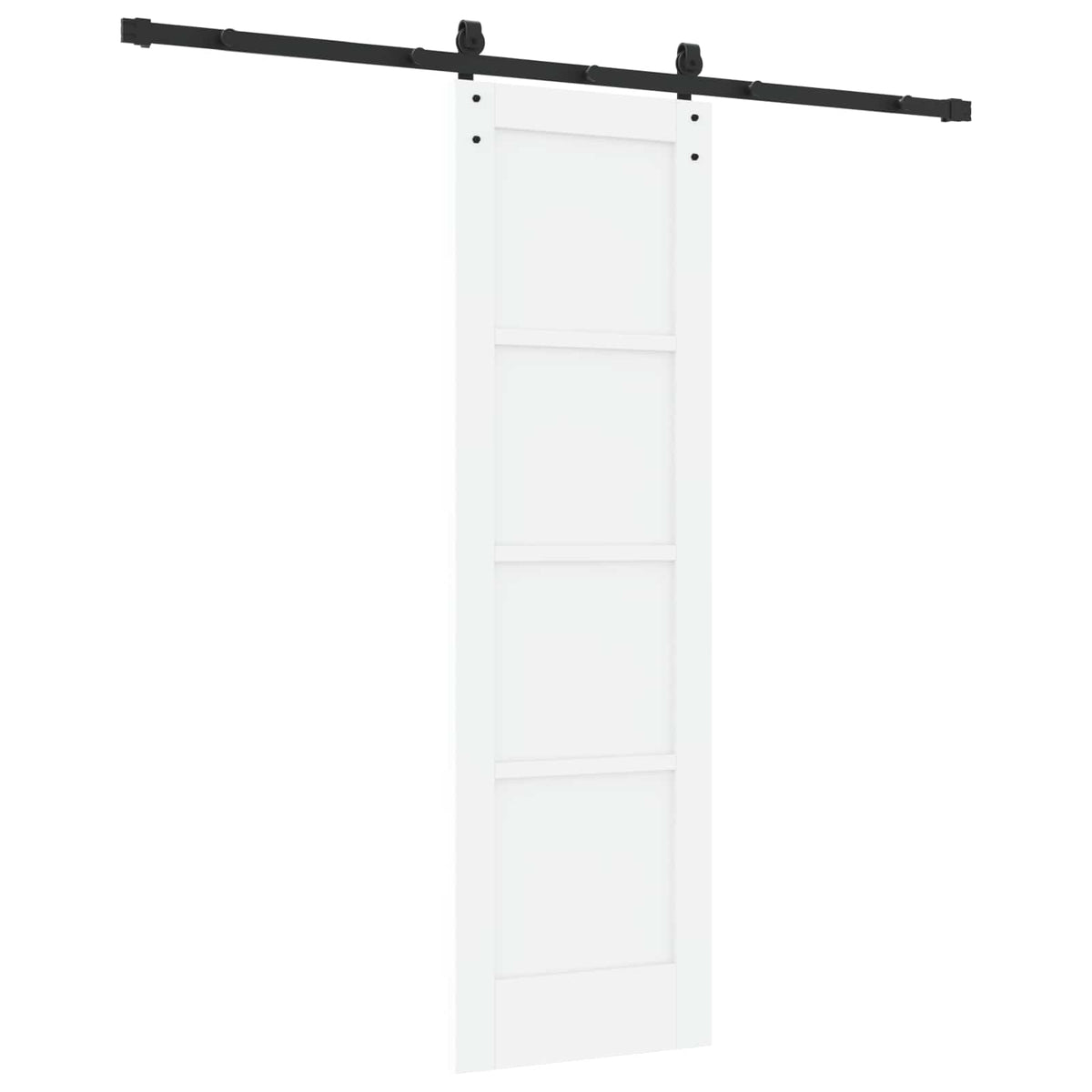 Συρόμενη Πόρτα 61 x 198,5 cm Επεξεργασμένο Ξύλο Λευκό και Μαύρο