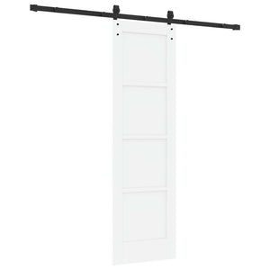 Συρόμενη Πόρτα 61 x 198,5 cm Επεξεργασμένο Ξύλο Λευκό και Μαύρο