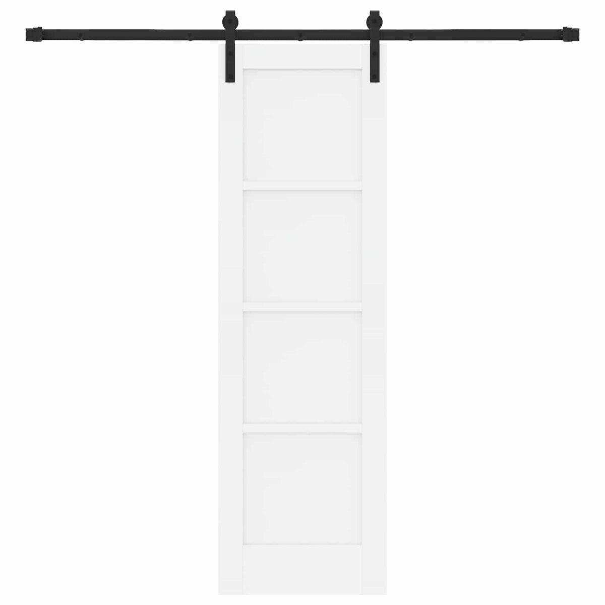 Συρόμενη Πόρτα 61 x 198,5 cm Επεξεργασμένο Ξύλο Λευκό και Μαύρο