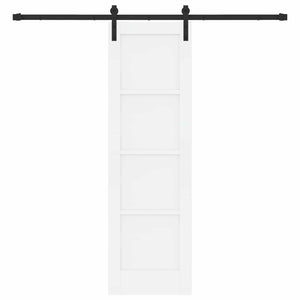 Συρόμενη Πόρτα 61 x 198,5 cm Επεξεργασμένο Ξύλο Λευκό και Μαύρο