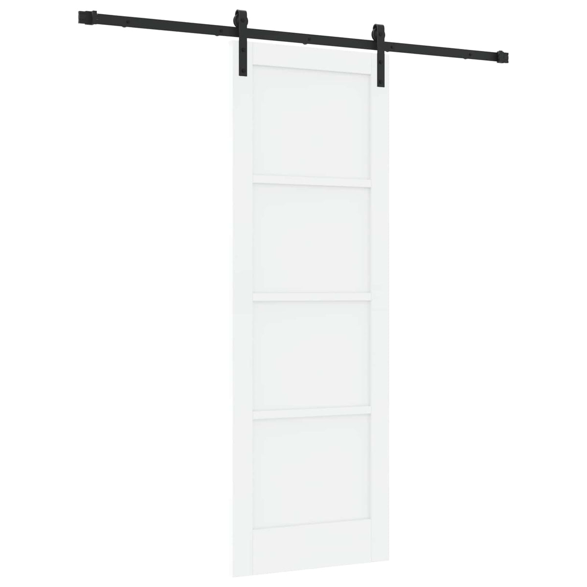 Συρόμενη Πόρτα 73,5 x 211 cm Επεξεργασμένο Ξύλο Λευκό και Μαύρο - Pakobazaar