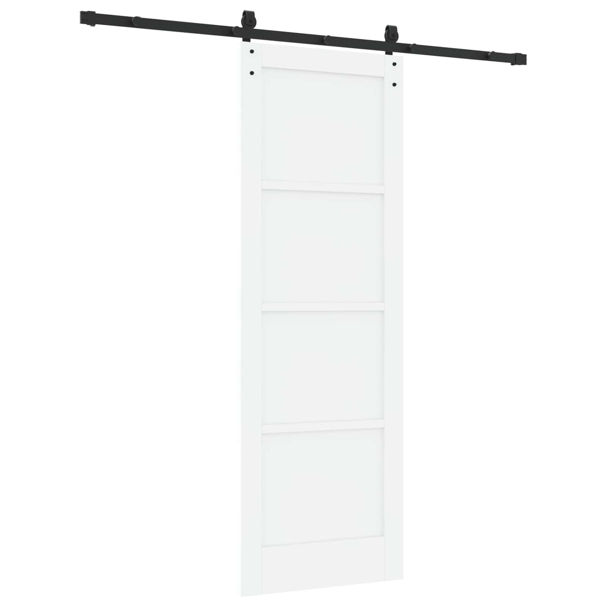 Συρόμενη Πόρτα 73,5 x 211 cm Επεξεργασμένο Ξύλο Λευκό και Μαύρο - Pakobazaar
