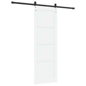 Συρόμενη Πόρτα 73,5 x 211 cm Επεξεργασμένο Ξύλο Λευκό και Μαύρο - Pakobazaar