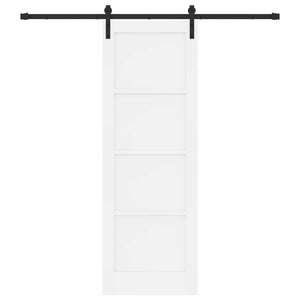 Συρόμενη Πόρτα 73,5 x 211 cm Επεξεργασμένο Ξύλο Λευκό και Μαύρο - Pakobazaar