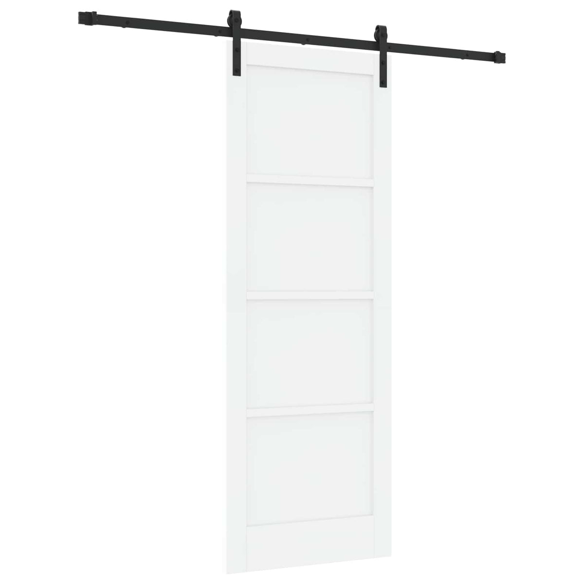 Συρόμενη Πόρτα 78 x 211 cm Επεξεργασμένο Ξύλο Λευκό και Μαύρο - Pakobazaar