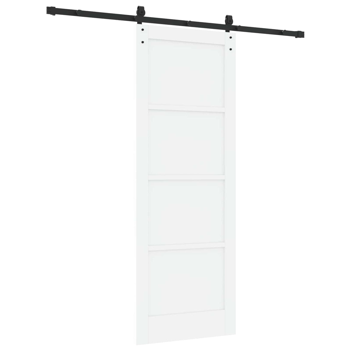 Συρόμενη Πόρτα 78 x 211 cm Επεξεργασμένο Ξύλο Λευκό και Μαύρο - Pakobazaar
