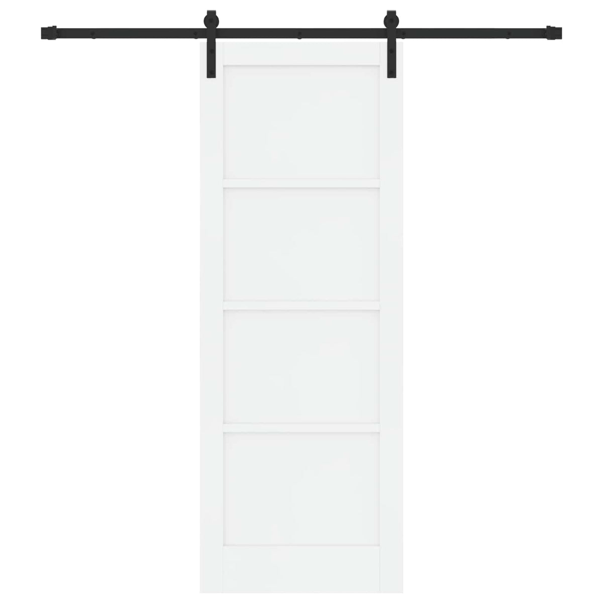 Συρόμενη Πόρτα 78 x 211 cm Επεξεργασμένο Ξύλο Λευκό και Μαύρο - Pakobazaar
