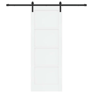 Συρόμενη Πόρτα 78 x 211 cm Επεξεργασμένο Ξύλο Λευκό και Μαύρο - Pakobazaar