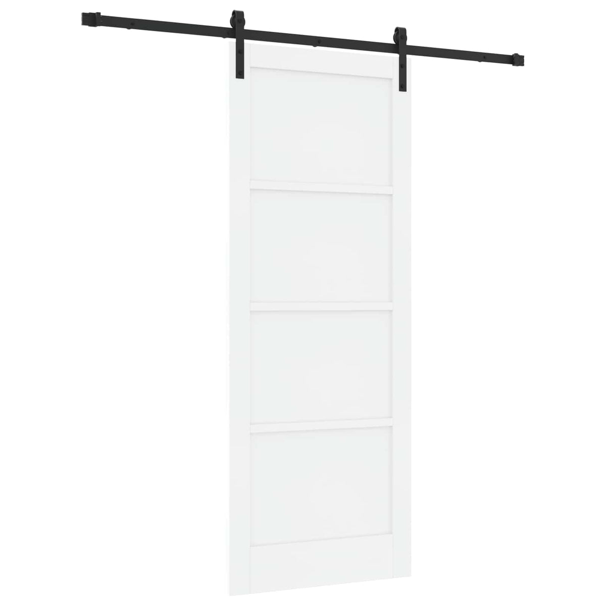 Συρόμενη Πόρτα 83 x 211 cm Επεξεργασμένο Ξύλο Λευκό και Μαύρο
