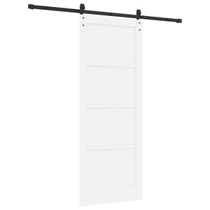 Συρόμενη Πόρτα 83 x 211 cm Επεξεργασμένο Ξύλο Λευκό και Μαύρο