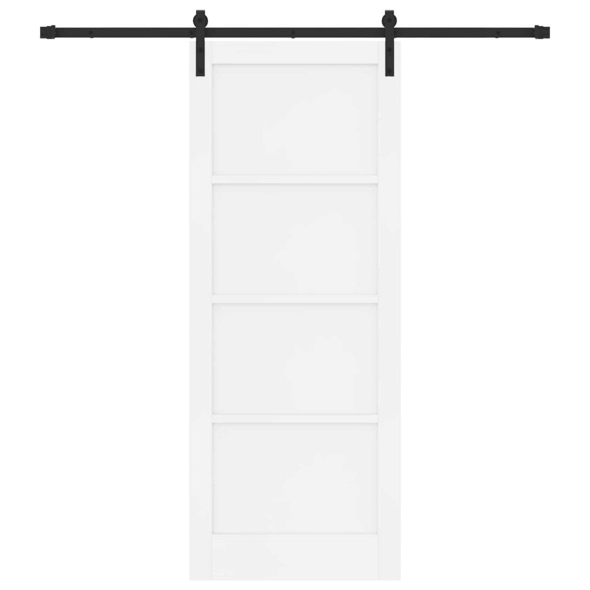 Συρόμενη Πόρτα 83 x 211 cm Επεξεργασμένο Ξύλο Λευκό και Μαύρο