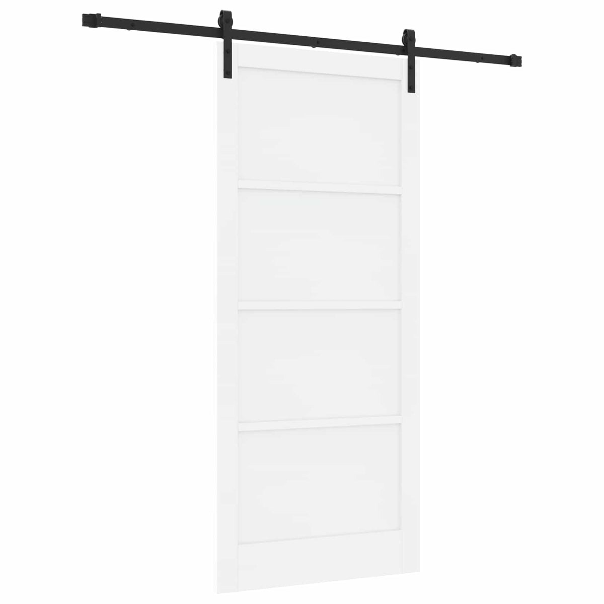 Συρόμενη Πόρτα 93 x 211 cm Επεξεργασμένο Ξύλο Λευκό και Μαύρο