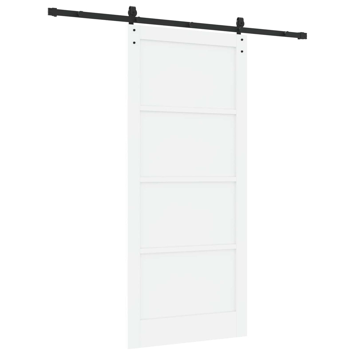 Συρόμενη Πόρτα 93 x 211 cm Επεξεργασμένο Ξύλο Λευκό και Μαύρο