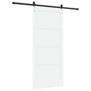 Συρόμενη Πόρτα 93 x 211 cm Επεξεργασμένο Ξύλο Λευκό και Μαύρο
