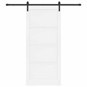 Συρόμενη Πόρτα 93 x 211 cm Επεξεργασμένο Ξύλο Λευκό και Μαύρο