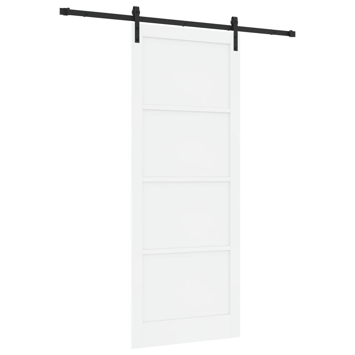 Συρόμενη Πόρτα 93 x 232 cm Επεξεργασμένο Ξύλο Λευκό και Μαύρο - Pakobazaar