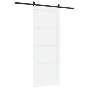 Συρόμενη Πόρτα 93 x 232 cm Επεξεργασμένο Ξύλο Λευκό και Μαύρο - Pakobazaar