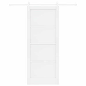 Συρόμενη Πόρτα 86 x 211 cm Επεξεργασμένο Ξύλο Λευκό
