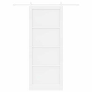 Συρόμενη Πόρτα 93 x 232 cm Επεξεργασμένο Ξύλο Λευκό